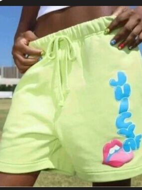Poppi Soda Neon Lime Graphic Bermuda Shorts